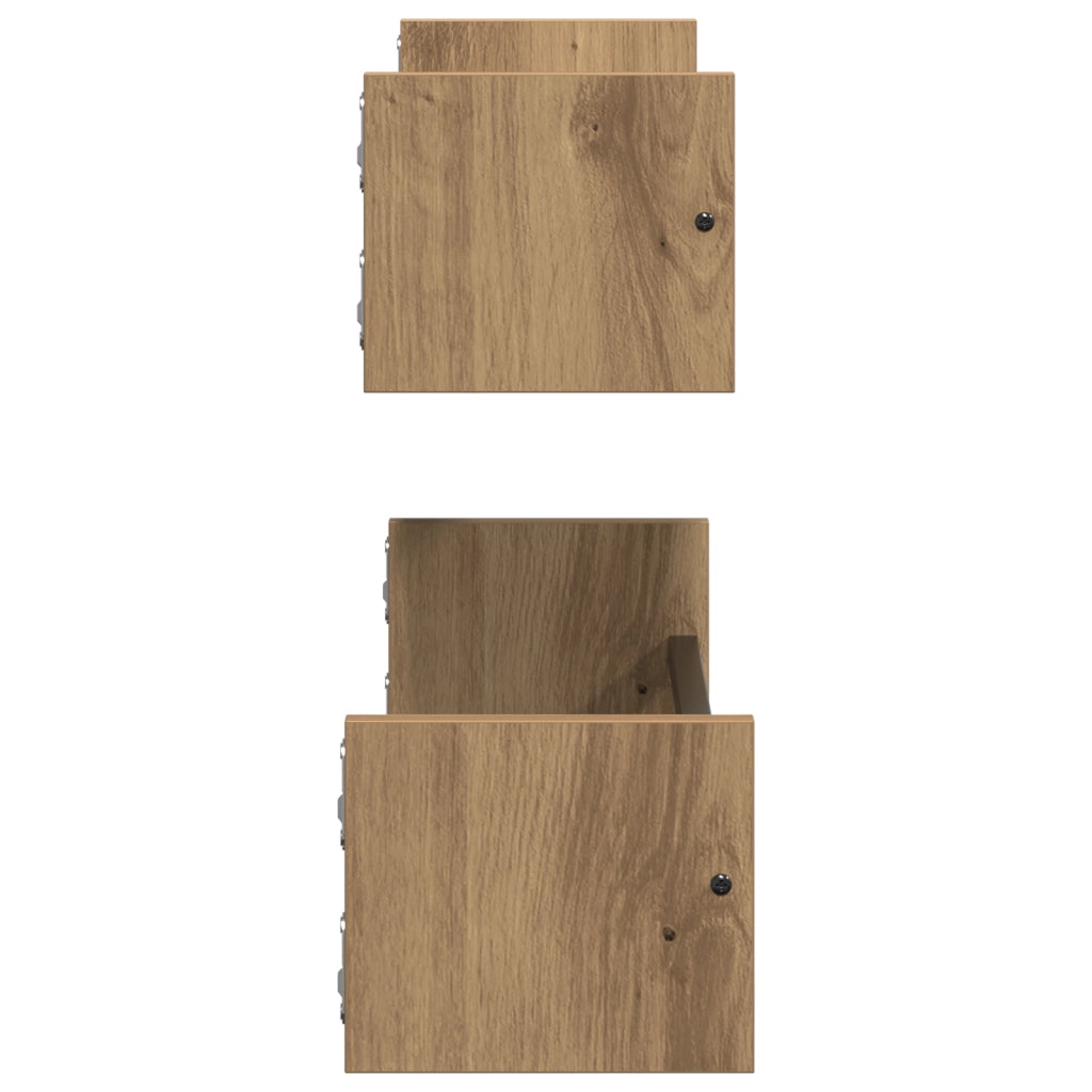Mensole a parete 2 pezzi Rovere artigianale 60x16x14 cm Legno ingegnerizzato