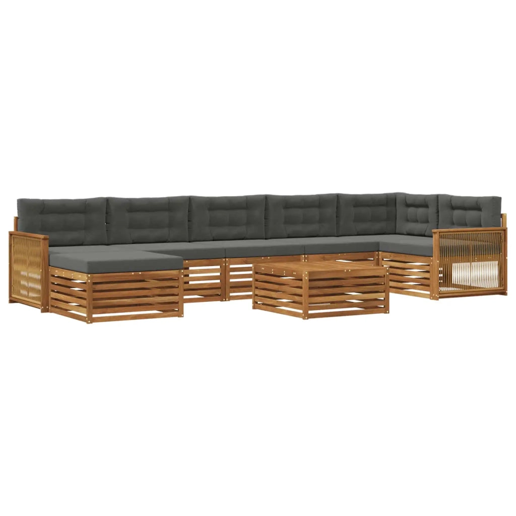 Set di divani da esterno 8 pz Naturale e Antracite 3383660