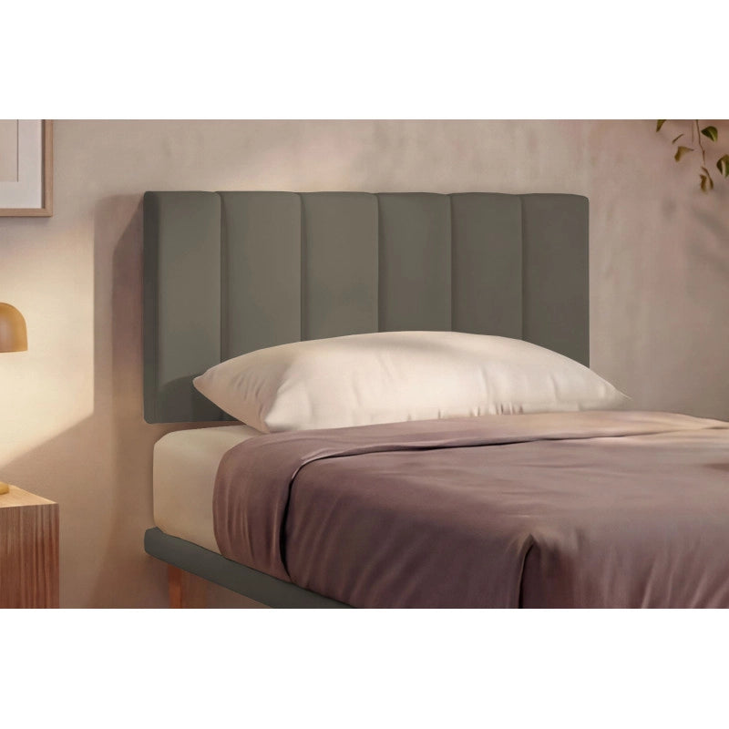 Letto imbottito Singolo 80x200 cm Vertical - Similpelle,Cappuccino,Con rete