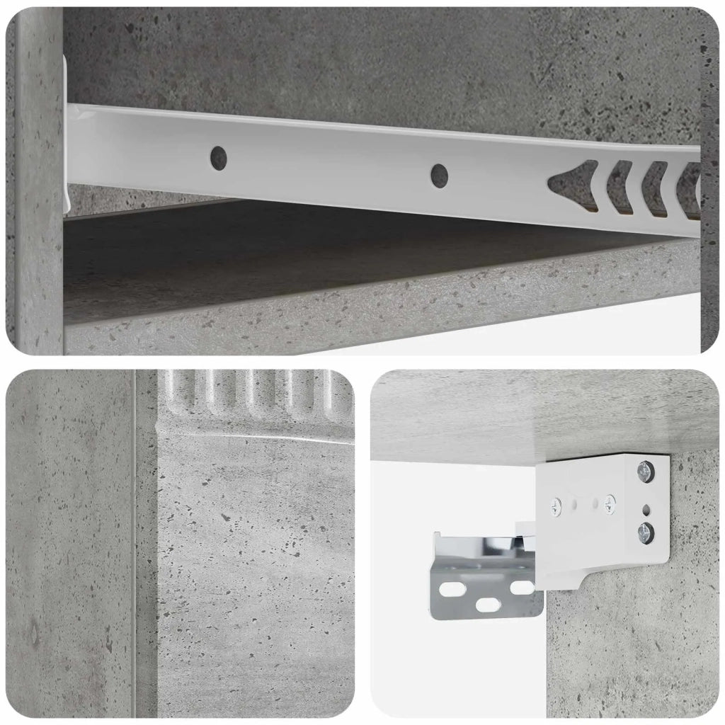 Tavolino da Parete Laterale Grigio Cemento 87,5 x 34,5 x 17 cm 899008
