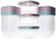 Confezione da 24 contenitori di alimenti per bambini da 300 ml, BPA-free, magnetron-resistente, lavastoviglie-resistente, congelatore-resistente, con coperchio, contenitore riutilizzabile