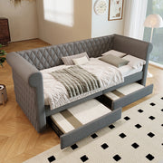 Letto a sedia con 2 cassetti 90x200 cm Grigio-Xylo