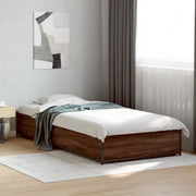 Giroletto-Struttura Letto Rovere Marrone 75x190 cm Legno Multistrato e Metallo 100913