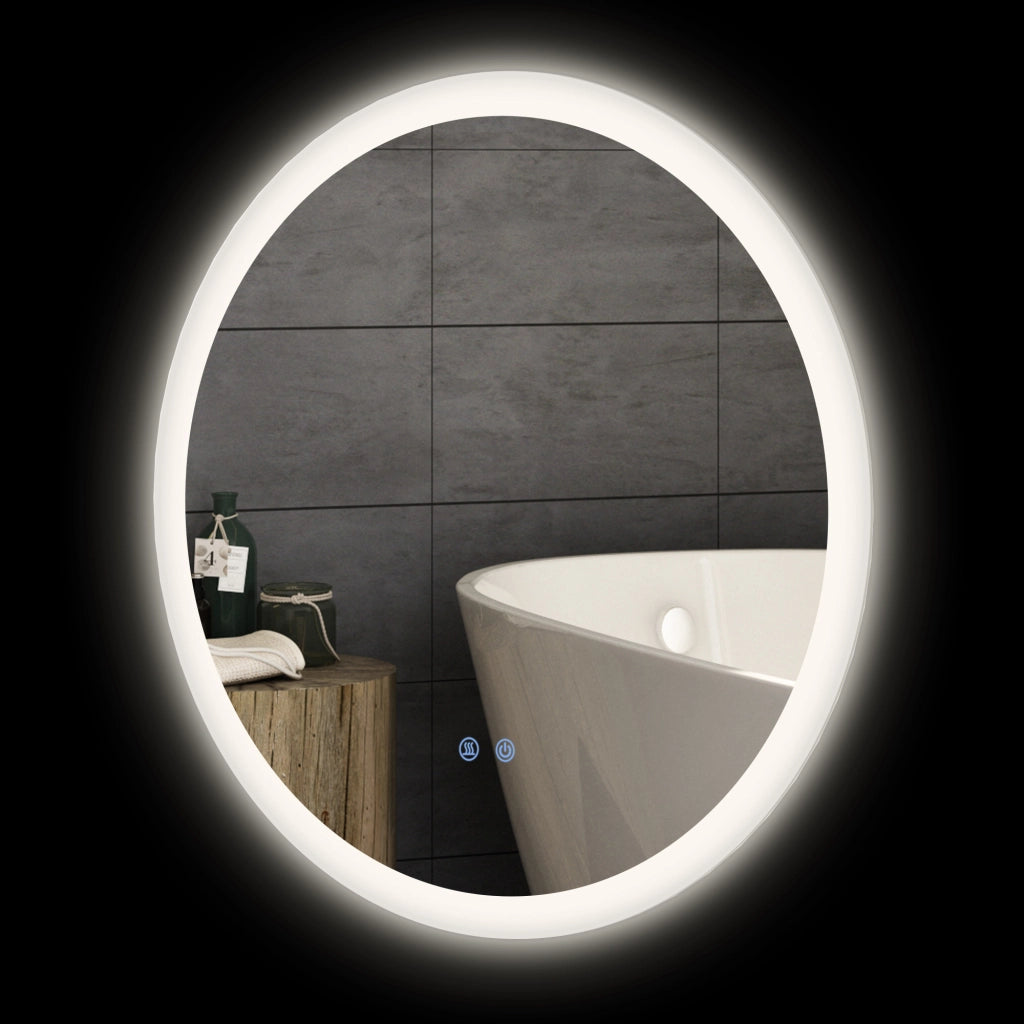 Specchio Bagno con Luci LED Regolabili, Controllo Touch e Design Antiappannamento, ?60 cm