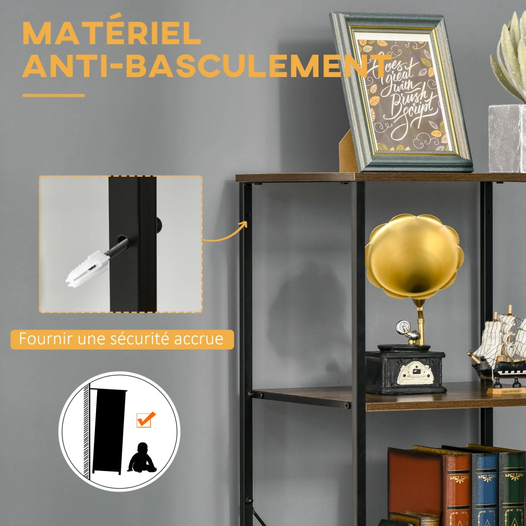 Cassettiera con 3 cassetti e ripiani stile industriale ¨C zephmum ¨C 44x40x155 cm