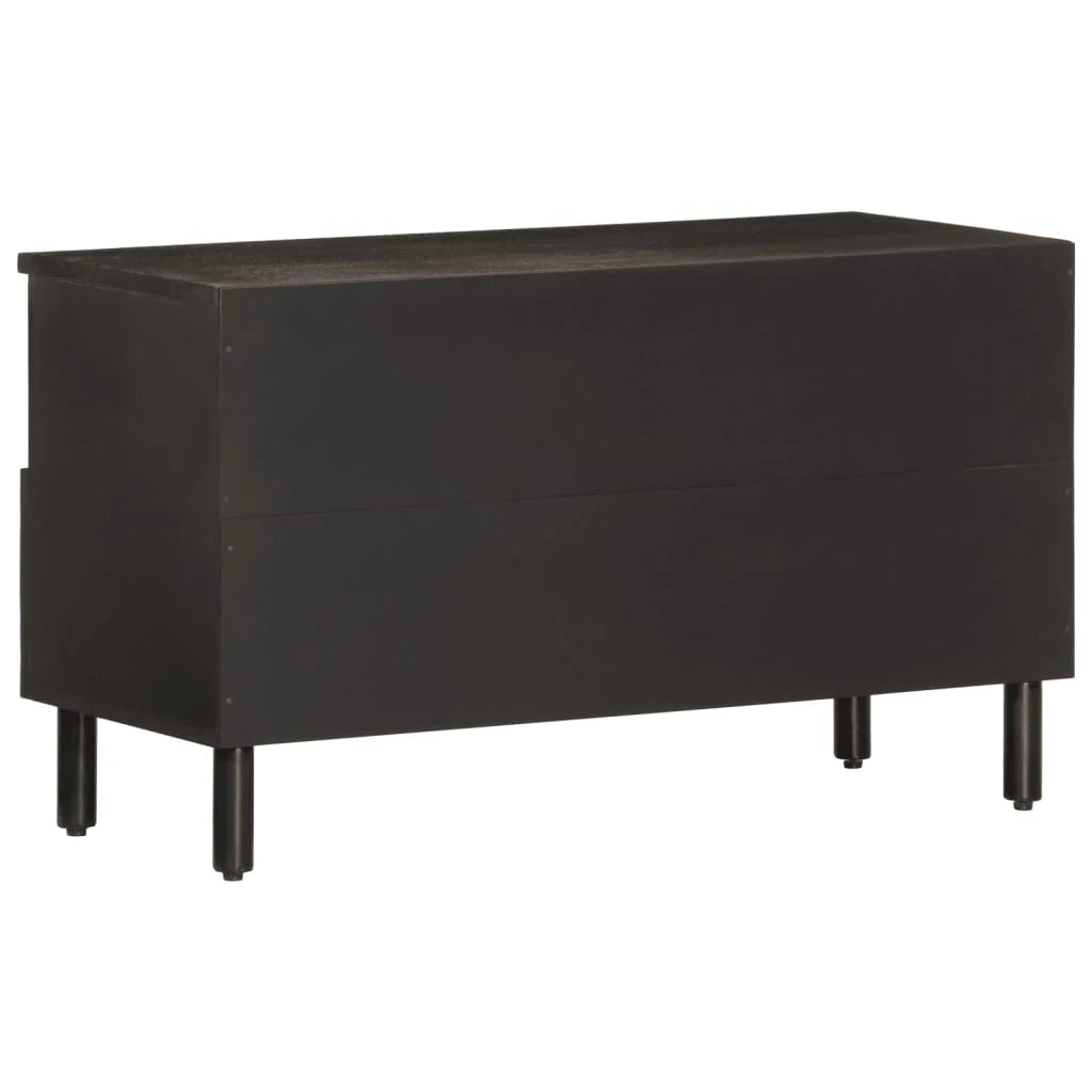 Mobile TV multimediale mensola TV credenza TV sala da pranzo soggiorno camera da letto 80 x 33 x 46 cm legno massello di mango nero 02_0026250