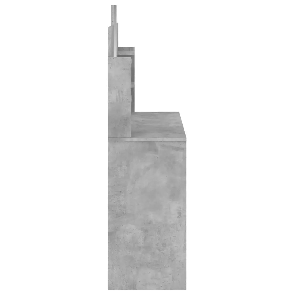 Toeletta con Specchio-Tavolo da Vanit¨¤ Grigio Cemento 96x39x142 cm