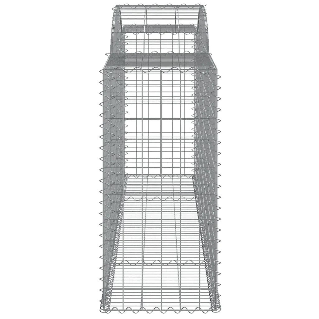 Set di 9 gabbioni ad arco per recinzione gabbia o muro di contenimento 300 x 50 x 100/120 cm ferro zincato argento 02_0041281