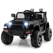Camion elettrico a batteria da 12v per bambini, Auto elettrica con telecomando sedile extra large porta USB Nero-Macchinine giocattoli