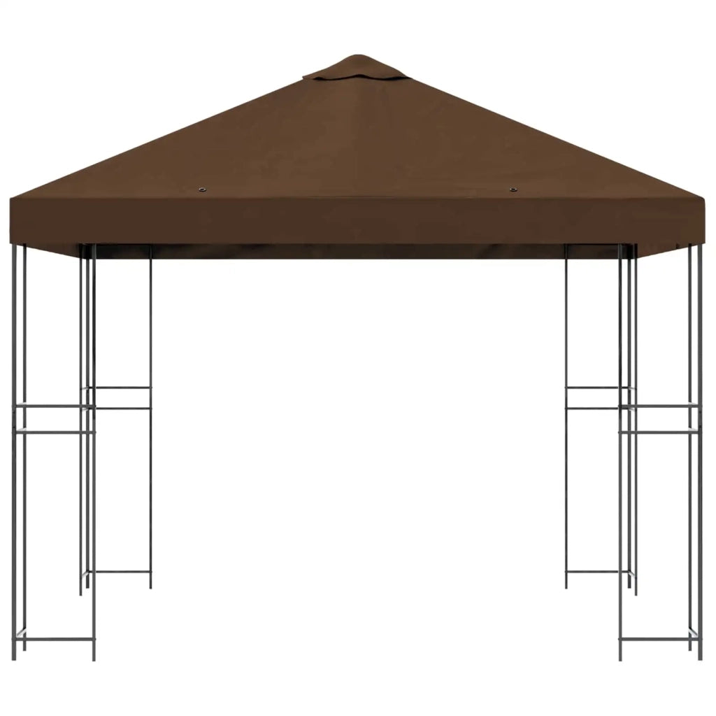 Gazebo 3 x 3 m Marrone Poliestere e Acciaio 190 900336