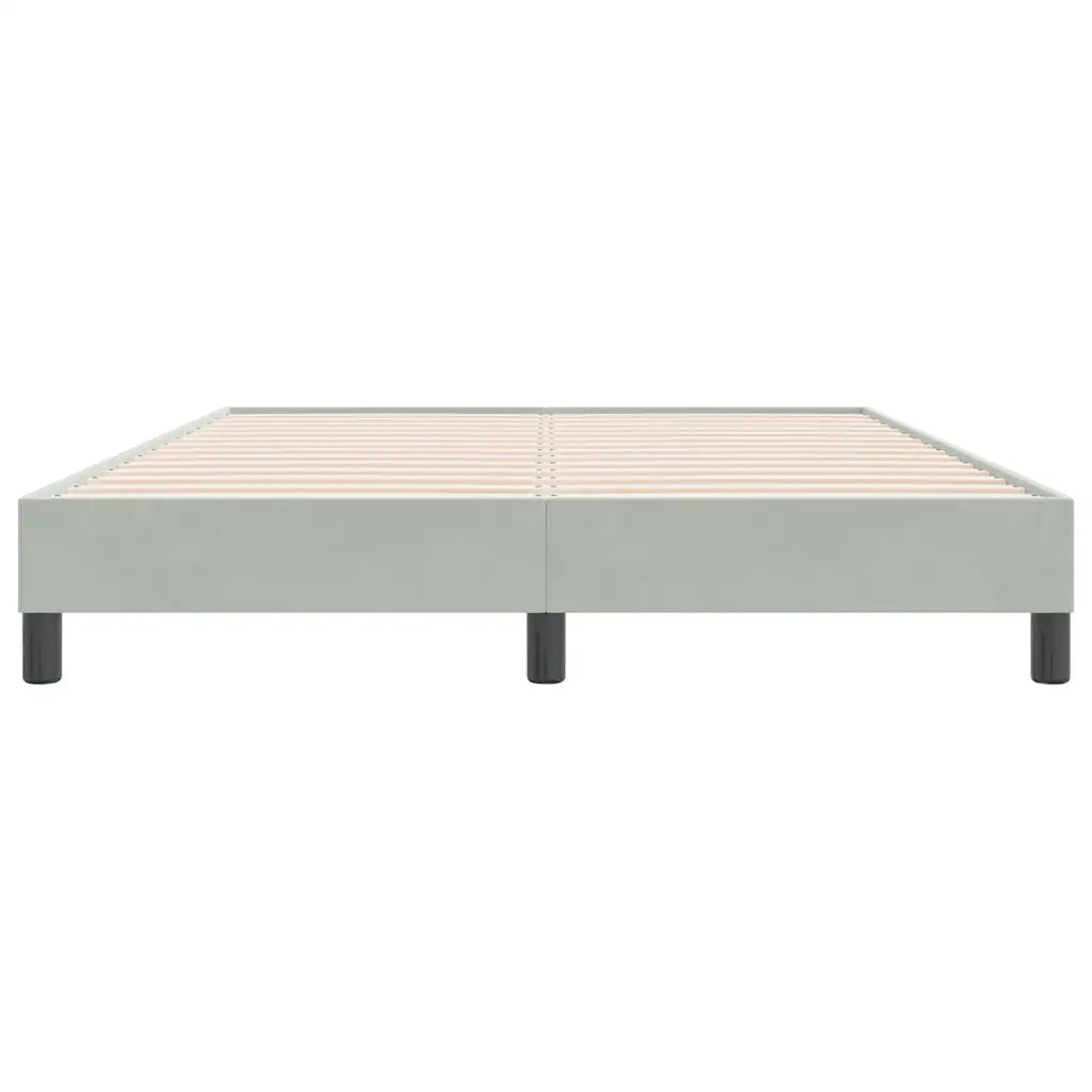 Letto a Molle senza Materasso Grigio Chiaro 160x220cm Velluto 3315879