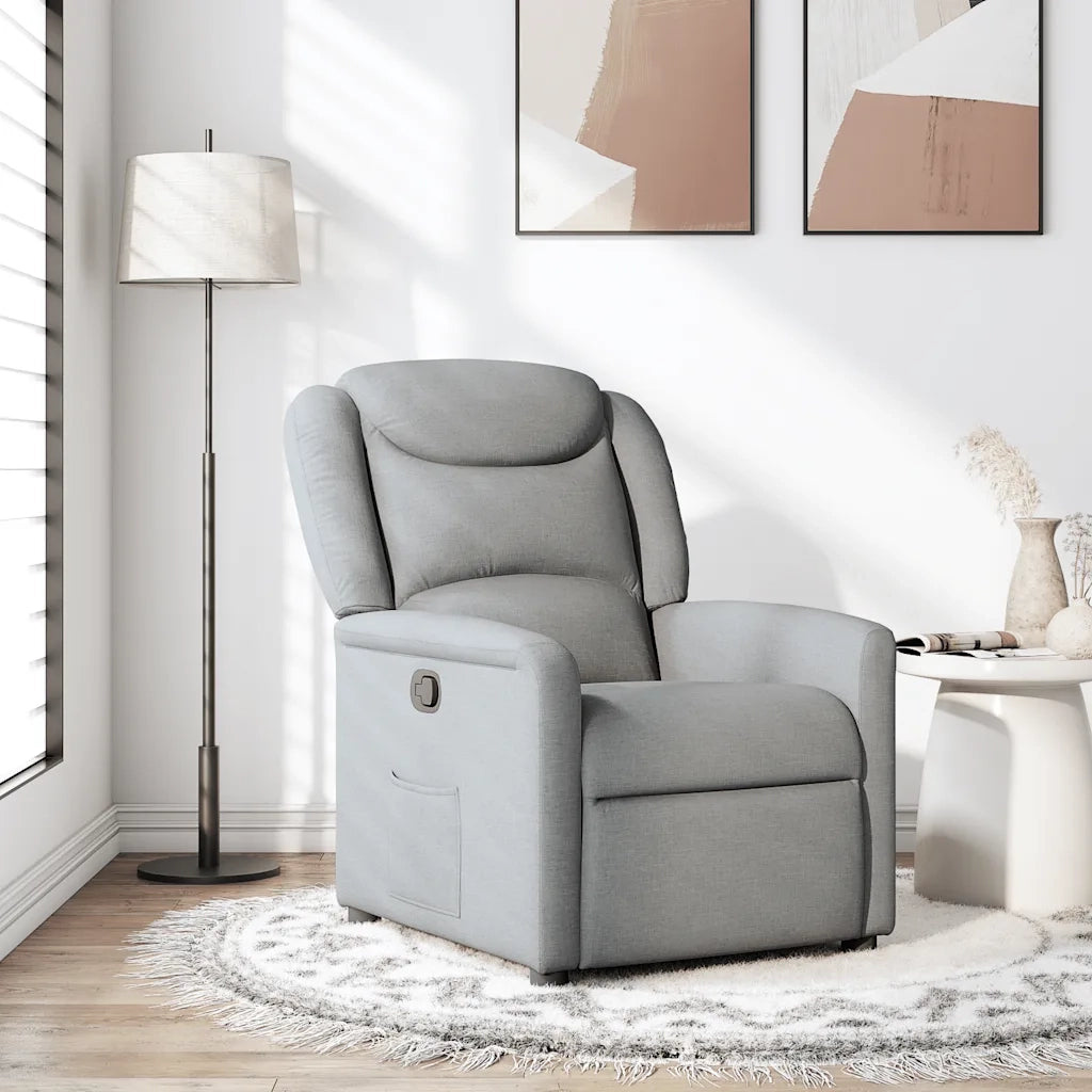 Divano Sedia-Poltrona Reclinabile in Tessuto Grigio Chiaro 276846
