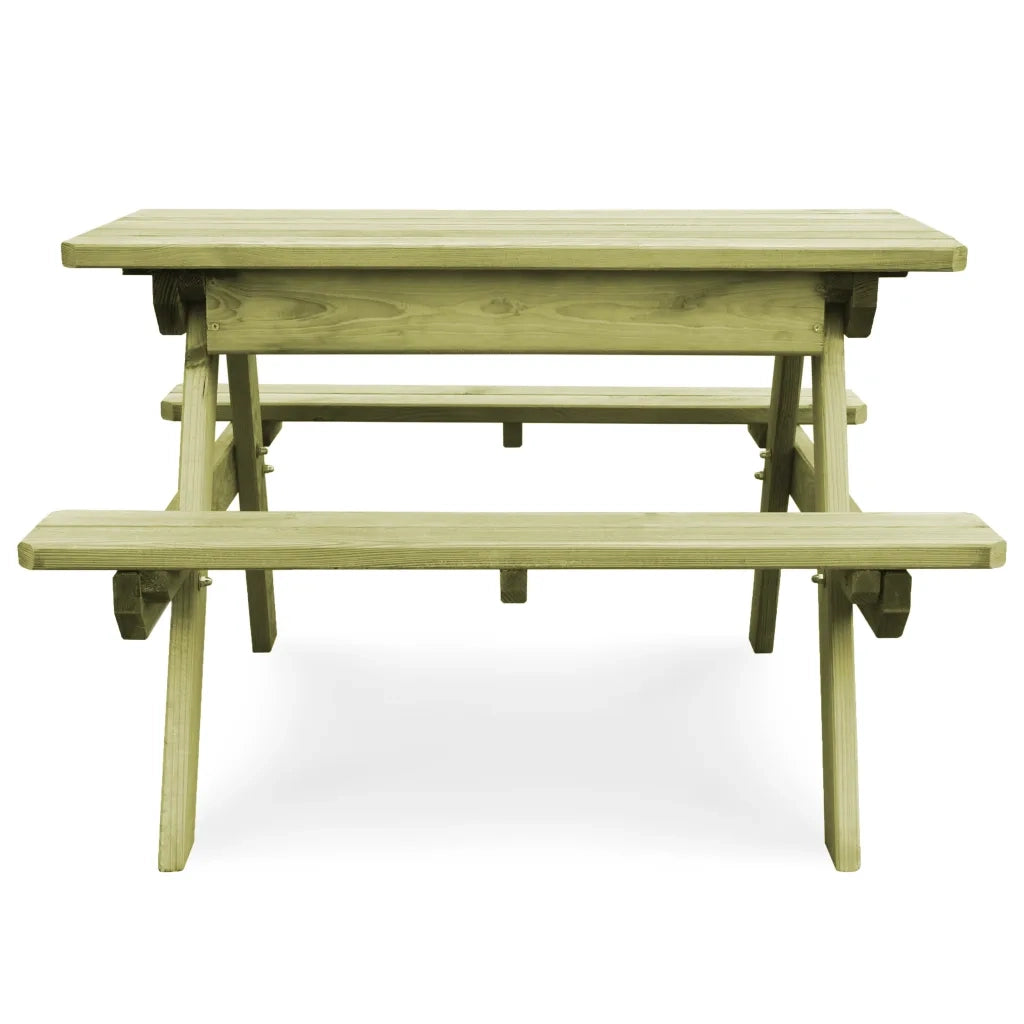 Tavolo da Picnic per Bambini con Panche 90x90x58 cm in Pino 45148