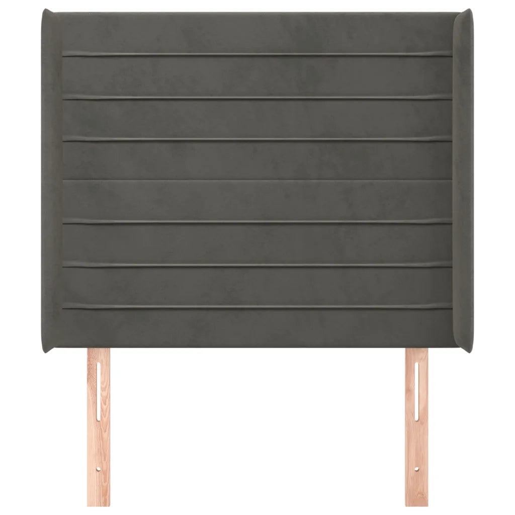 Testiera ad Orecchio Grigio Scuro 93x16x118/128 cm in Velluto 3119757