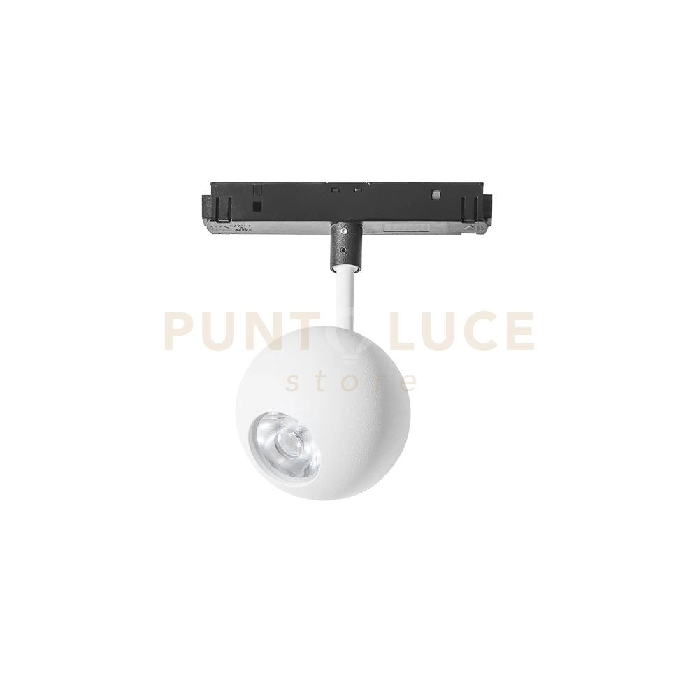 NARDO SP - FARETTO PROIETTORE REGOLABILE BIANCO TONDO INCASTRO MAGNETICO PER BINARIO 48V 3000K 410LM 8,5W