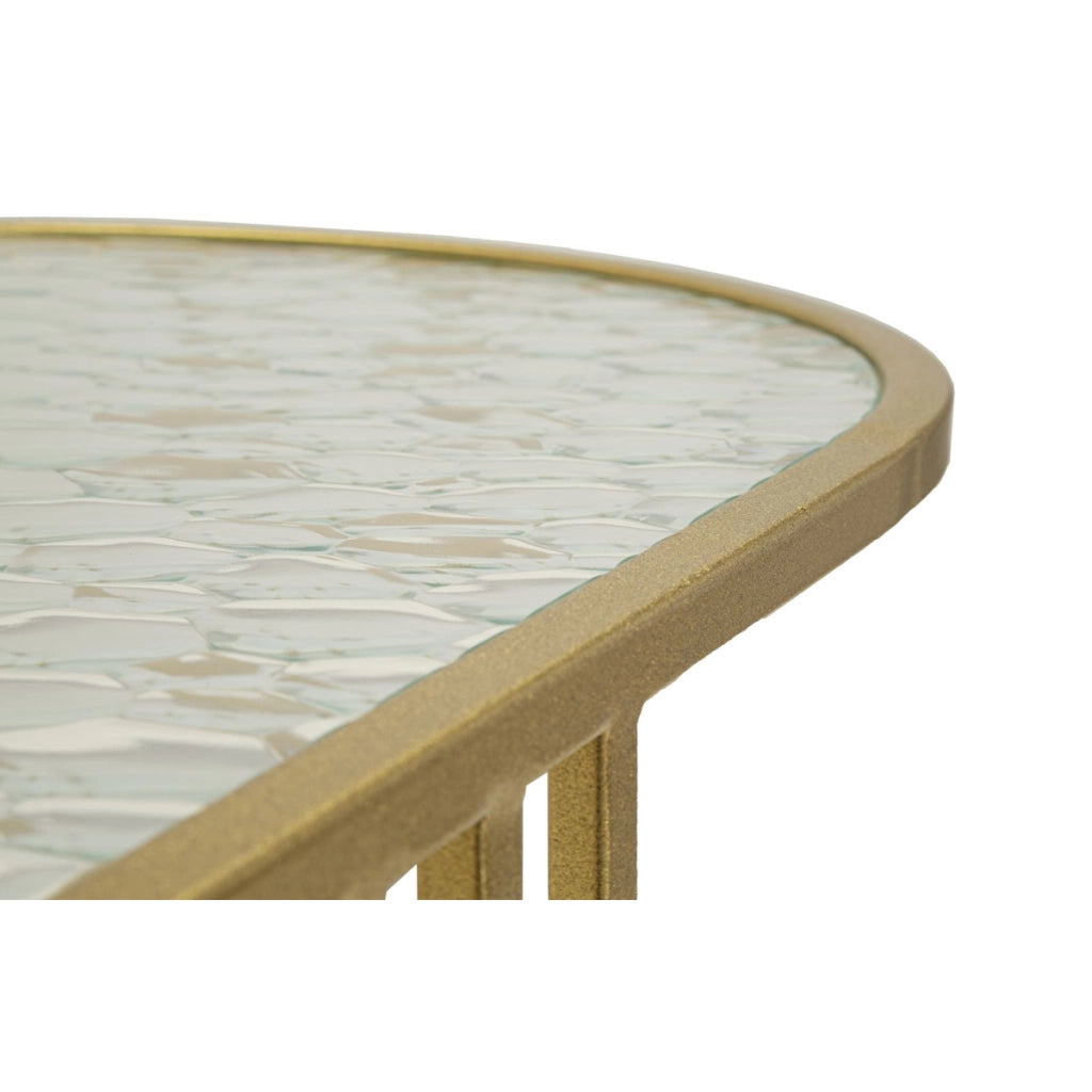 Tavolino VKH797, Oro, Metallo, 90x50x45 cm