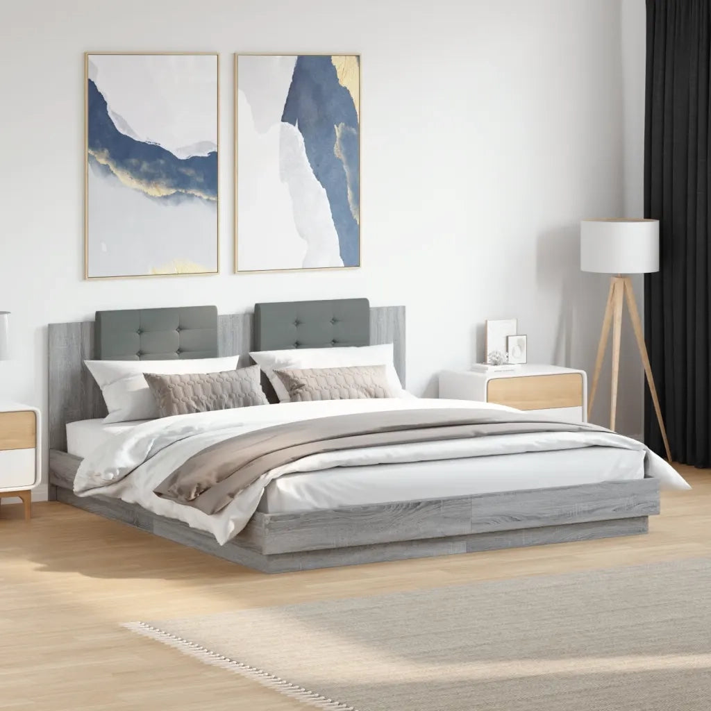 Giroletto Testiera Grigio Sonoma 200x200 cm Legno Multistrato 3209896