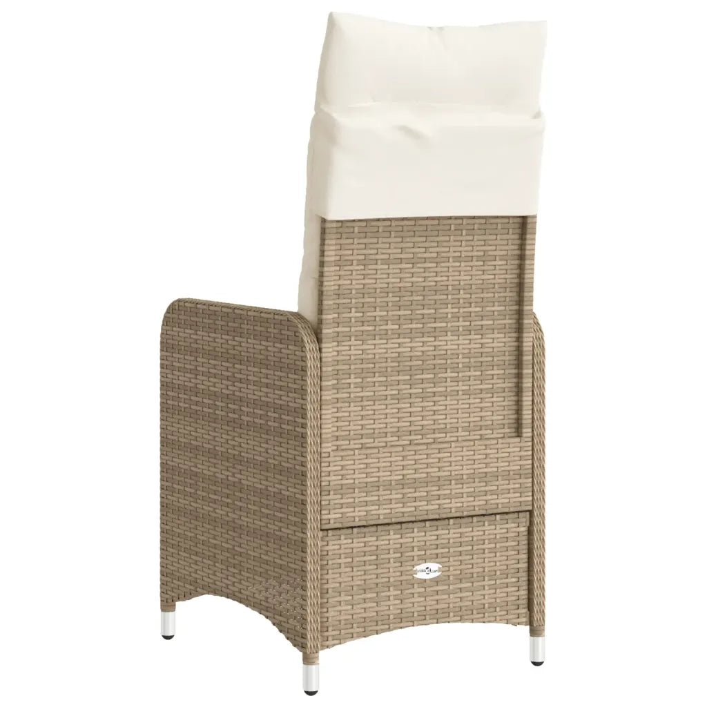 Sedie Reclinabili da Giardino 2pz con Cuscini Beige Polyrattan 365688