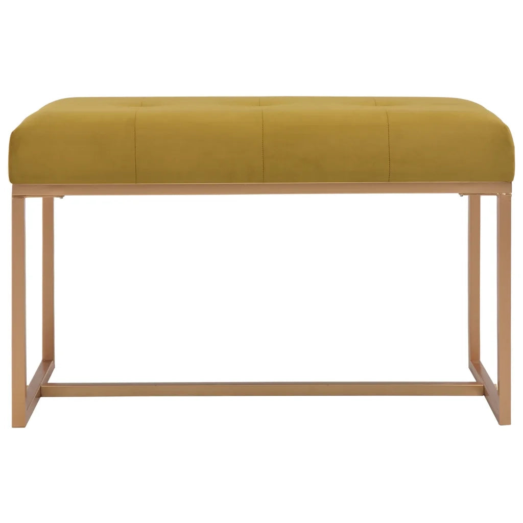 Panca-Sgabello 80 cm in Velluto Senape