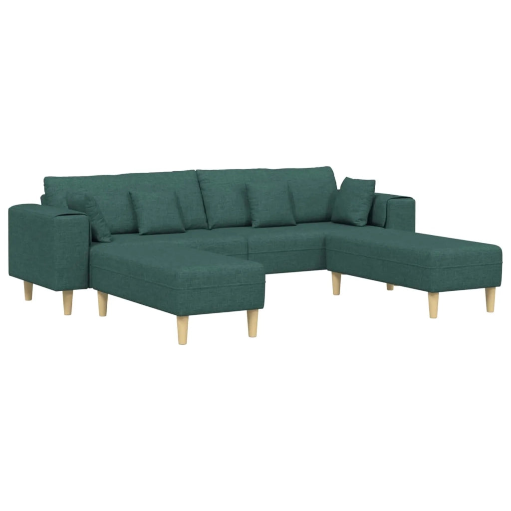 Divano con cuscino 3 pcs Verde Scuro Tessuto 3335166