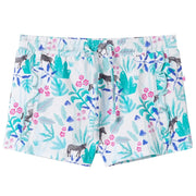 Pantaloncini per Bambini con Coulisse Ecru e Menta Scuro 140cod mxl 134088