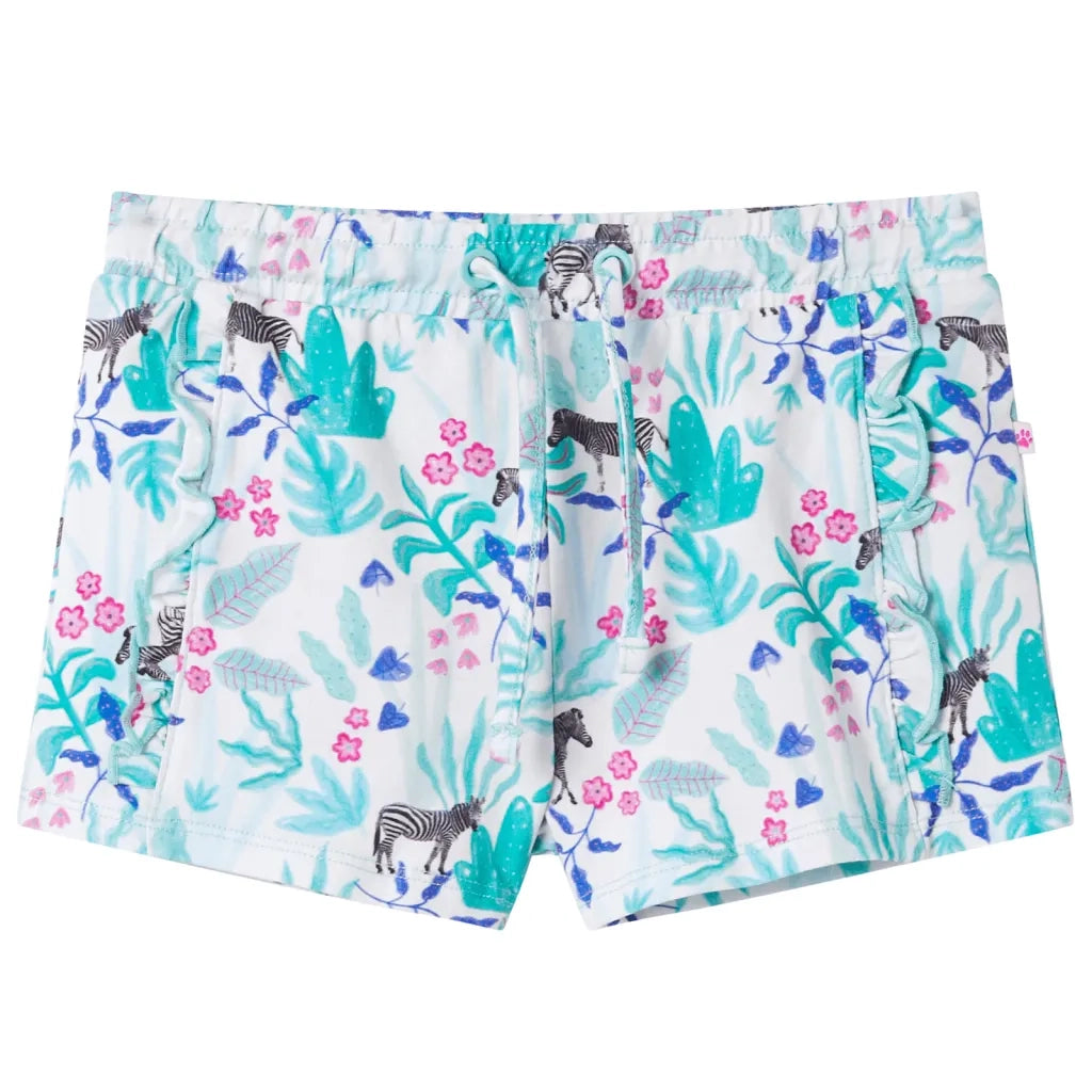 Pantaloncini per Bambini con Coulisse Ecru e Menta Scuro 140cod mxl 134088