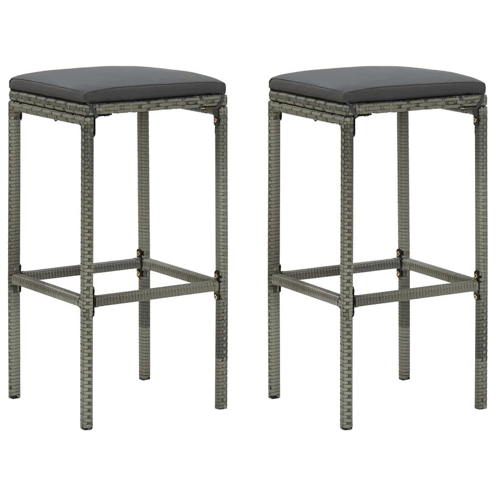 Set da bar da giardino in 3 pezzi con cuscini in polyrattan grigio 02_0013365