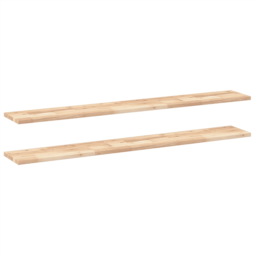 Mensole da Parete 2 pz 160x20x2 cm Legno Acacia Non Trattato 3279360