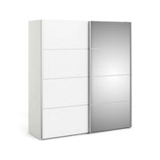 Guardaroba 2 ante Astrée, Mobile camera da letto, Cabina armadio portabiti, Armadio appendiabiti, 182x64 h202 cm, Bianco