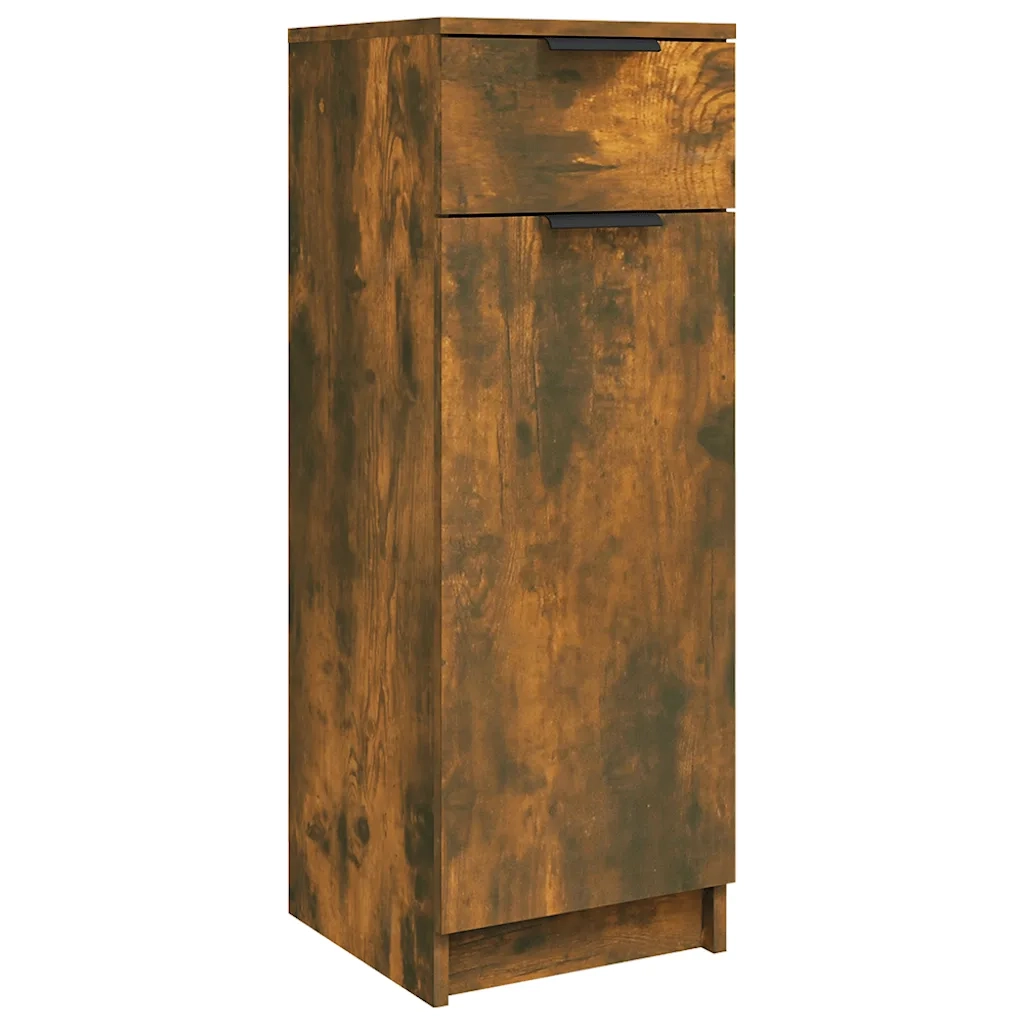 Armadietto Bagno Rovere Fumo 32x34x90 cm in Legno Multistrato 817057