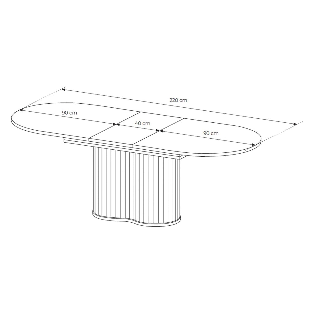 Kasota, Tavolo Allungabile 8 Posti, 180x90x76h cm Marrone Rovere