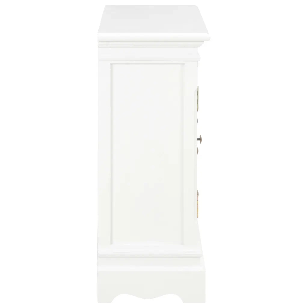 Credenza Bianca 70x28x70 cm in Legno Massello di Pino