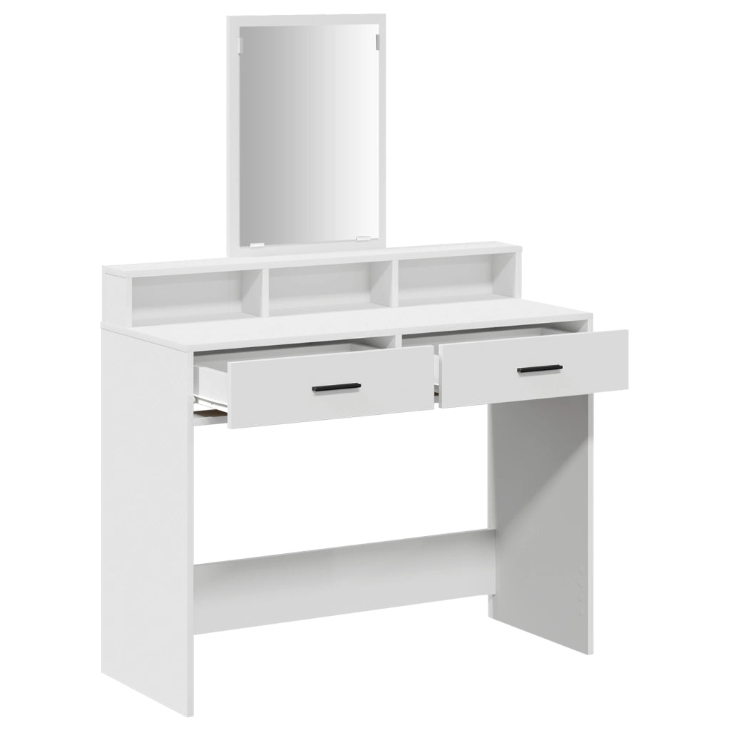Toilette con Cassetti Bianca 100x41x140 cm di