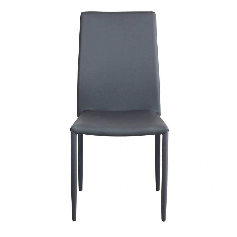 Sedia Cammie 41x50x91 h cm in Similpelle Grigio scuro