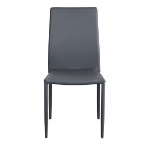 Sedia Cammie 41x50x91 h cm in Similpelle Grigio scuro