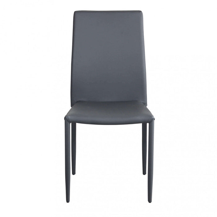 Sedia Cammie 41x50x91 h cm in Similpelle Grigio scuro