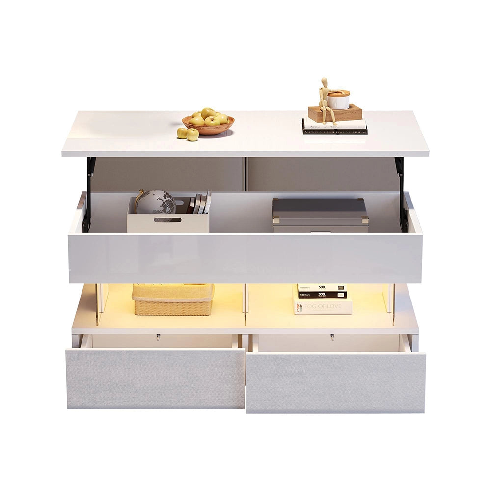 Tavolino regolabile - Xylo - 100x50cm piano alzabile bianco