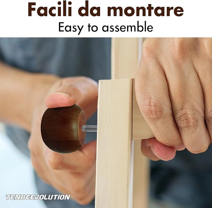 Piedini in Legno Modello Cipolla per Mobili e Divani | Altezza 6cm | Faggio Massello | Finitura Noce