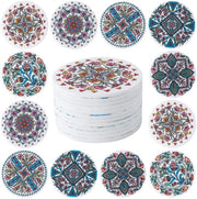 12 pacchi di sottopanchine da tavolo, sottopanchine per bicchieri, sottopanchine per salotto, sottopanchine assorbenti per decorazione cucina e sala da pranzo, diametro 10 cm, disegno a motivi turchi
