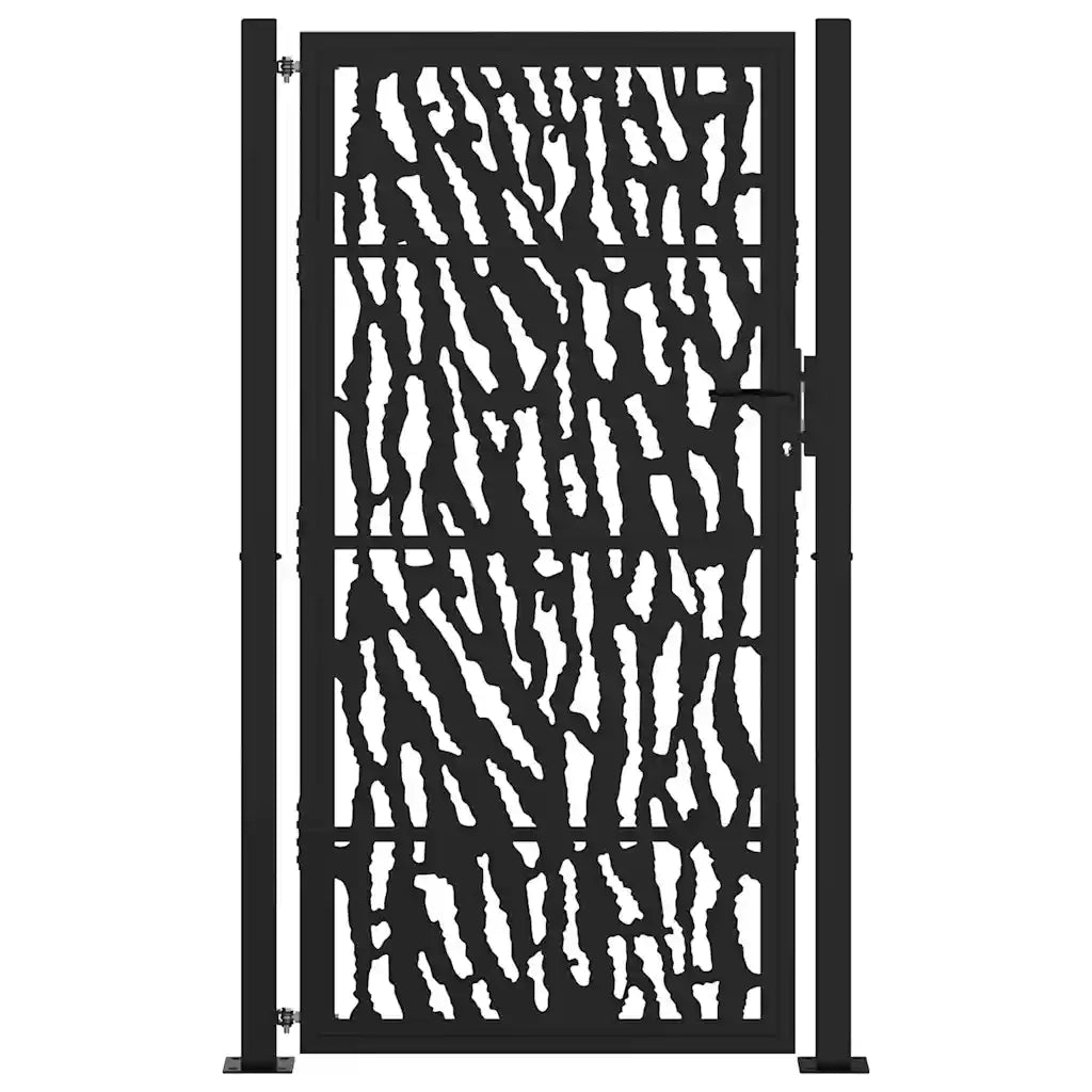 Cancello Giardino Nero 105x180 cm in Acciaio Design a Traccia