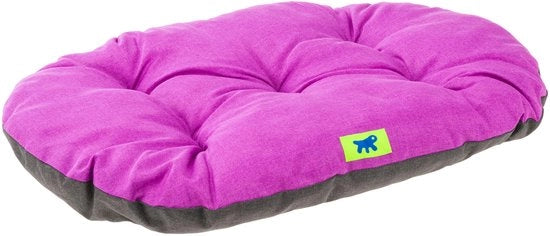 Letto per cani Relax, cuscino per cani e gatti, guanciale per cani per recinti e auto – Lavabile – Realizzato in cotone con imbottitura morbida, 65 x 42 cm. Viola