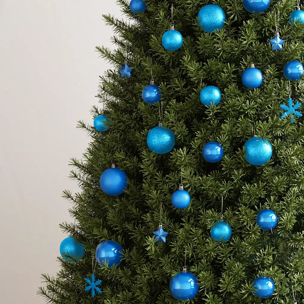 Set Palline di Natale 111 pz Blu in Polistirene 356118