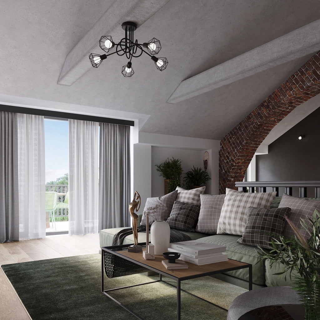 Lampadario ARTEMIS 5S nero