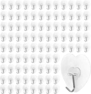 Hanger per muro 100 pezzi - Hanger autoadesivi - Forma a cuore - Impermeabili all'acqua - Massimo 10 kg - Materiale di alta qualità acciaio/PVC - Ganci