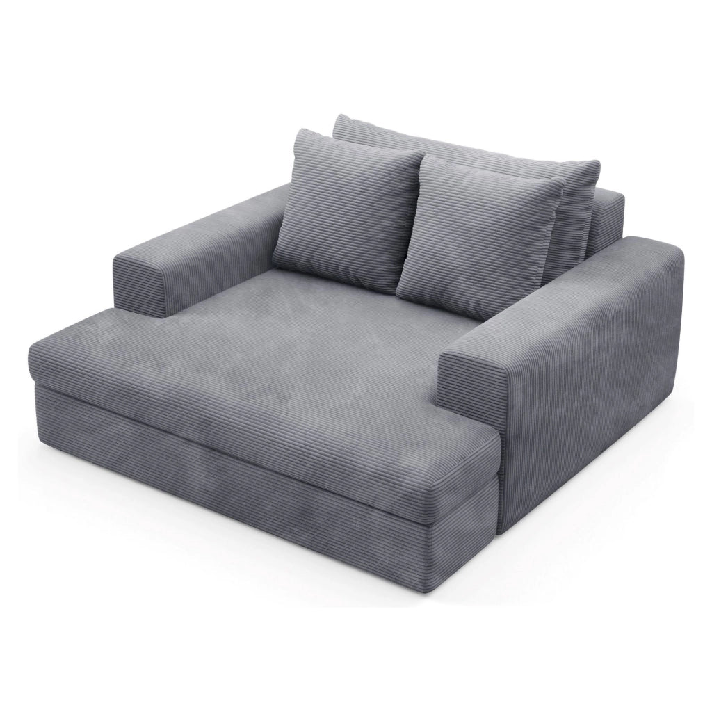 Comazzo, Divano Fisso 2 Posti Cuscini Sfoderabili, 162x167x86h cm Grigio Chiaro