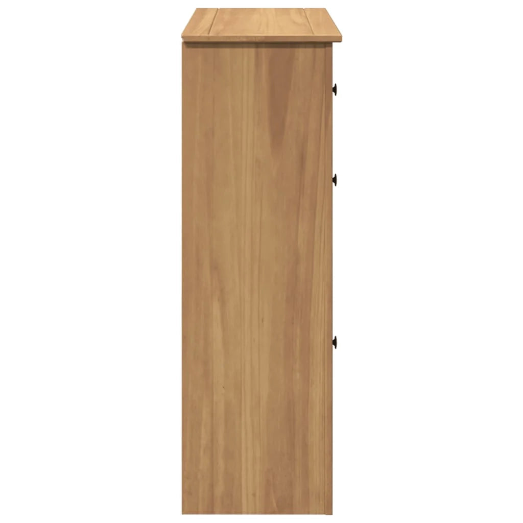 Scarpiera mobiletto portascarpe mobile per ingresso/corridoio/soggiorno Panama 80 x 35 x 105 cm legno di pino massiccio marrone 02_0022037
