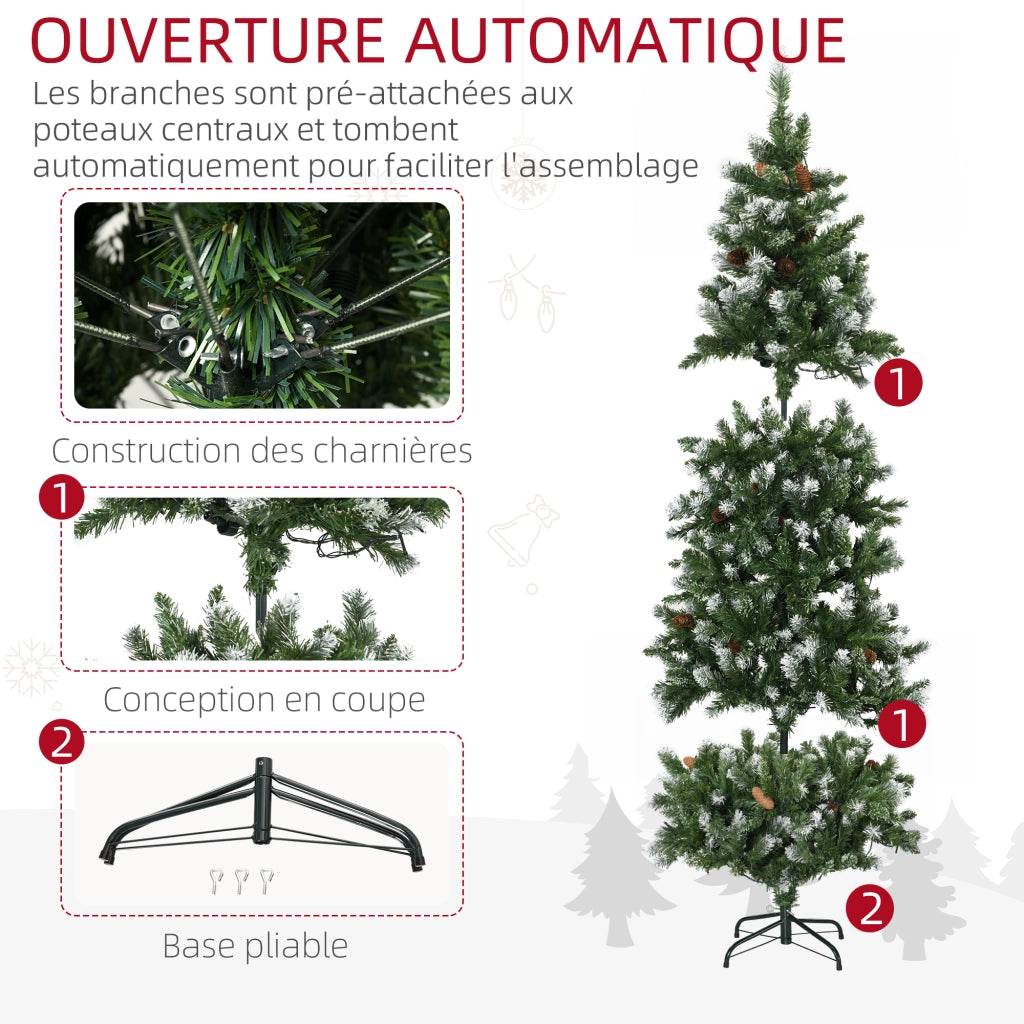 Albero di Natale Artificiale Illuminato ¨C zephmum ¨C Verde 180 cm ? 80 con 250 LED