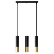 Lampada a sospensione moderna LOOPEZ in acciaio nero oro con attacco LED GU10 3x