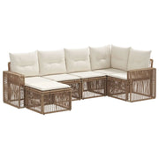 Set Divano da Giardino 6 pcs Beige e Bianco Crema polyrattan 3435192