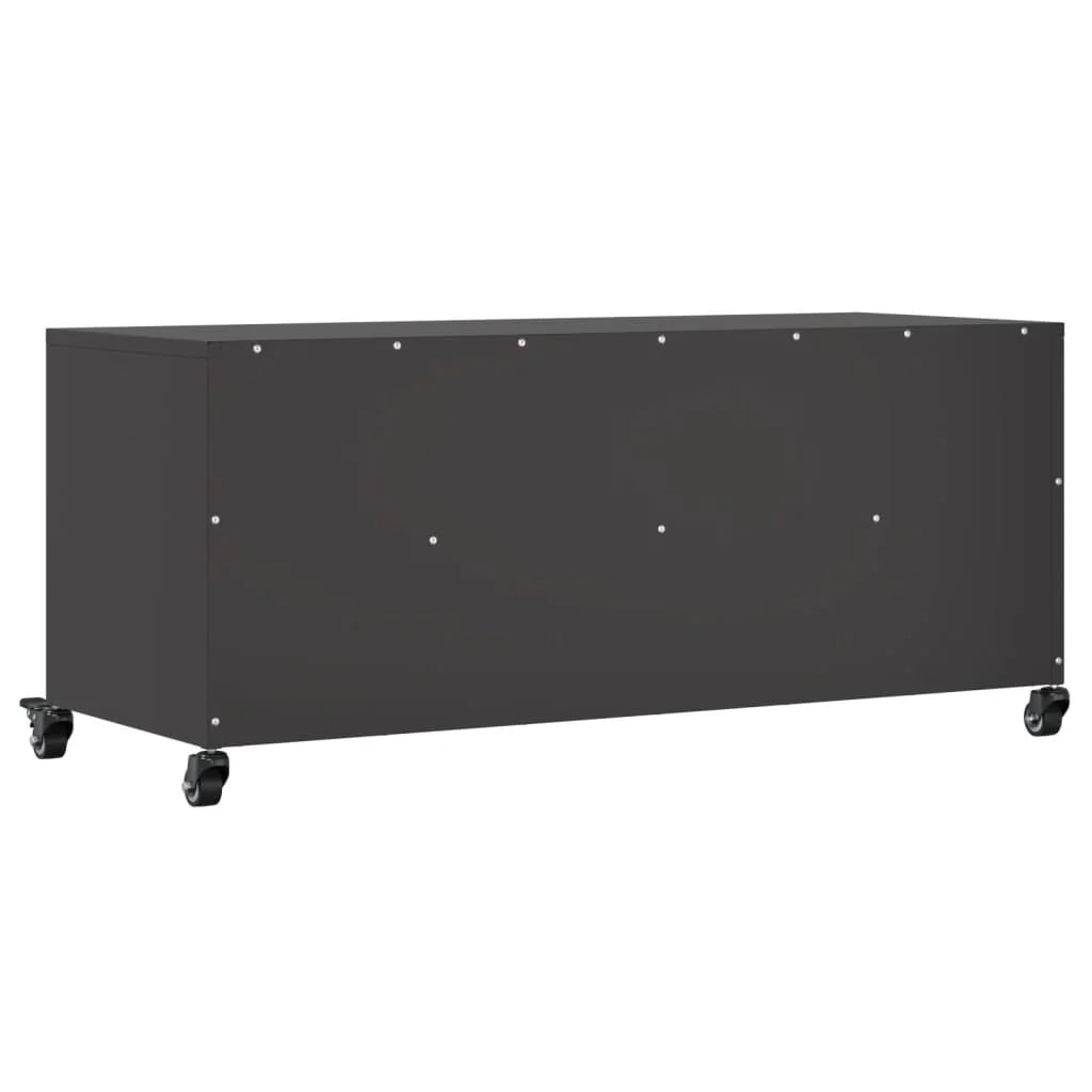 Mobile TV multimediale mensola TV credenza mobile TV sala da pranzo soggiorno camera da letto 100,5 x 39 x 43,5 cm acciaio nero 02_0025540